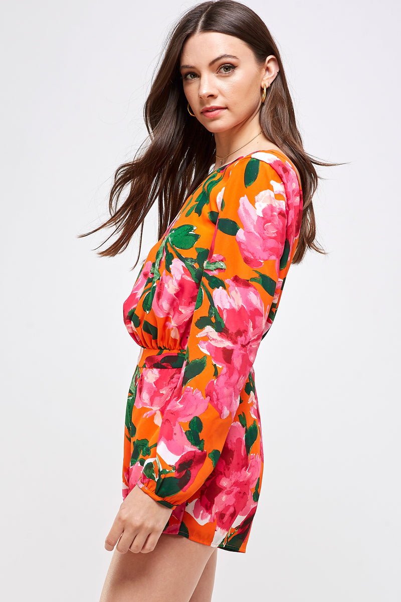 Open Back Floral Romper