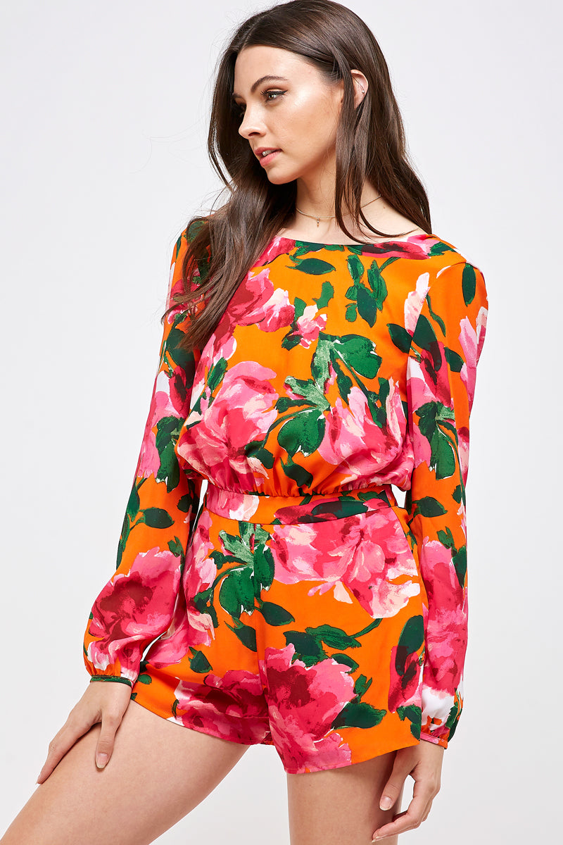 Open Back Floral Romper