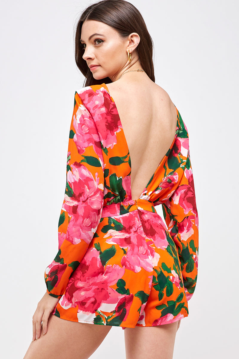 Open Back Floral Romper