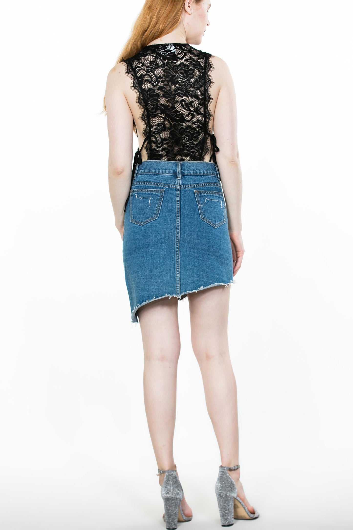 Black Lace Up Body Suit