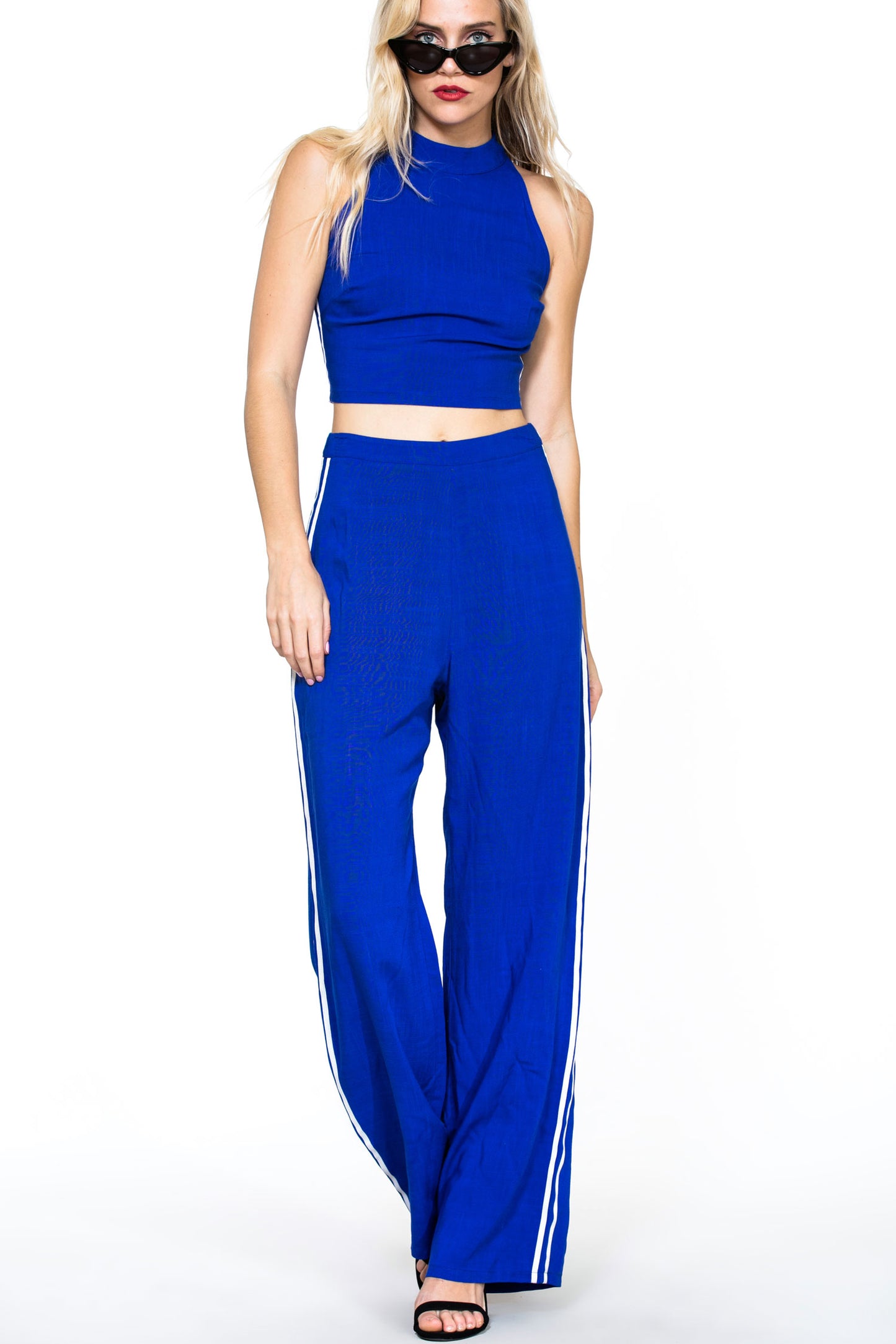 Side Stripe Wide Leg Pants
