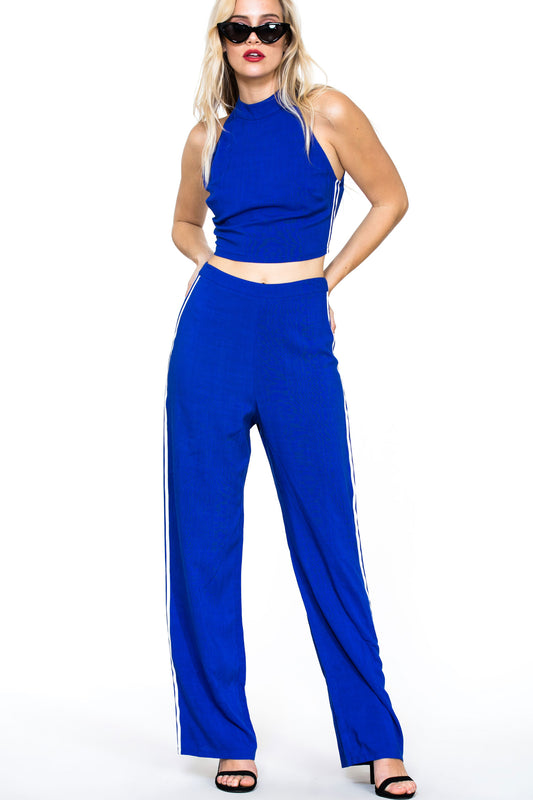 Side Stripe Wide Leg Pants