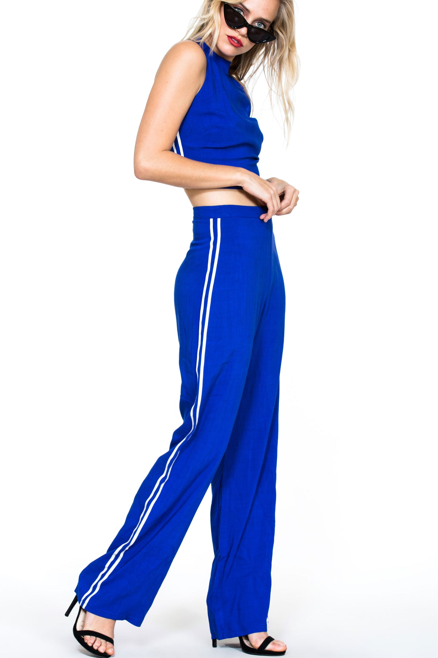 Side Stripe Wide Leg Pants
