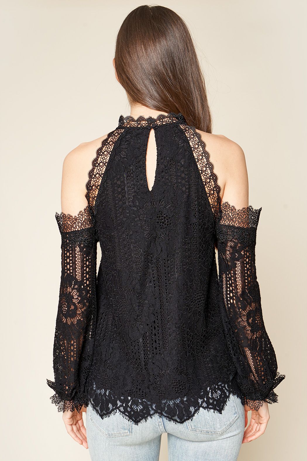 Lace Cold Shoulder Top