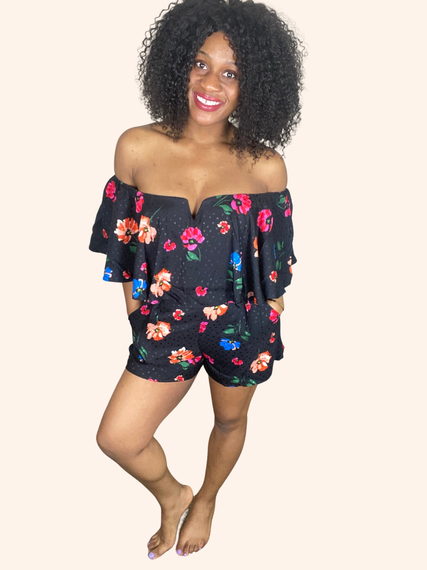 Floral Off The Shoulder Romper