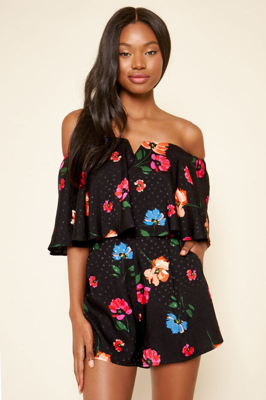 Floral Off The Shoulder Romper