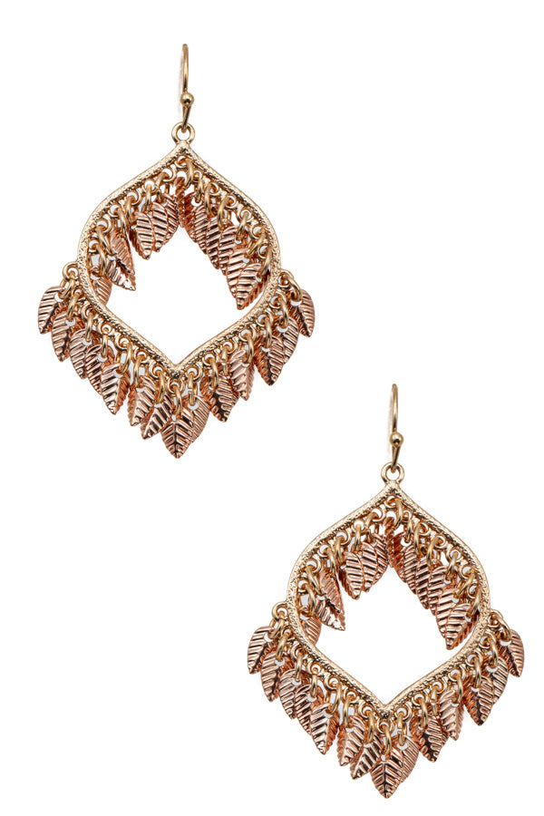 Drop Dangling Leaf Accent Earring